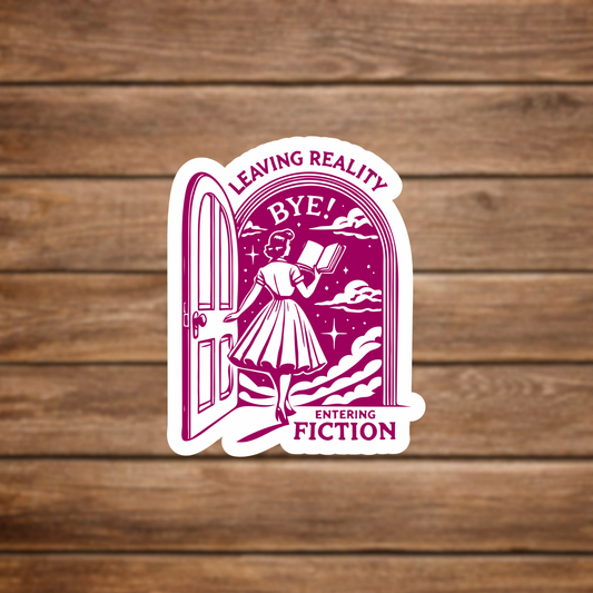 pink book lover sticker decal