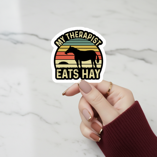 horse therapy humor sticker