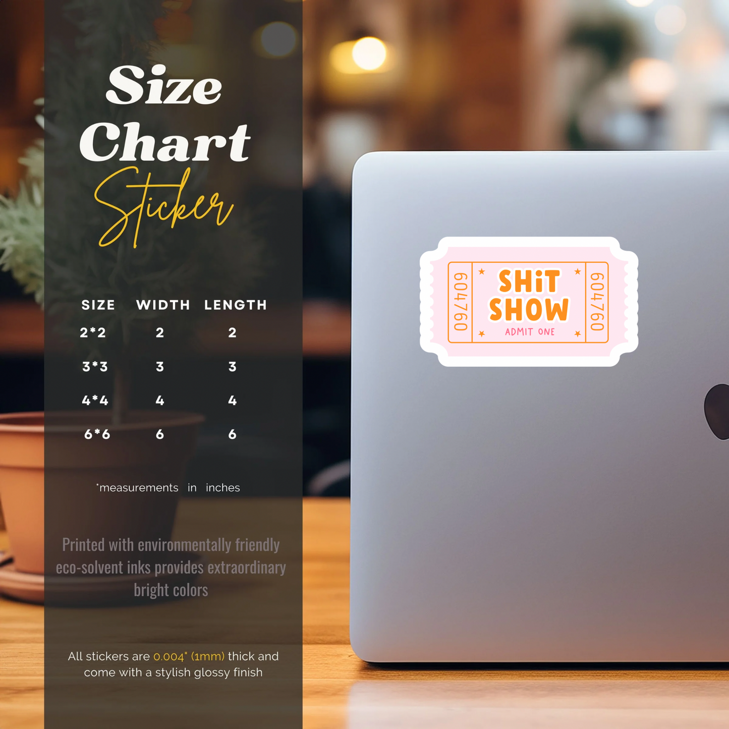 Shit Show Ticket Vinyl Sticker – Pink