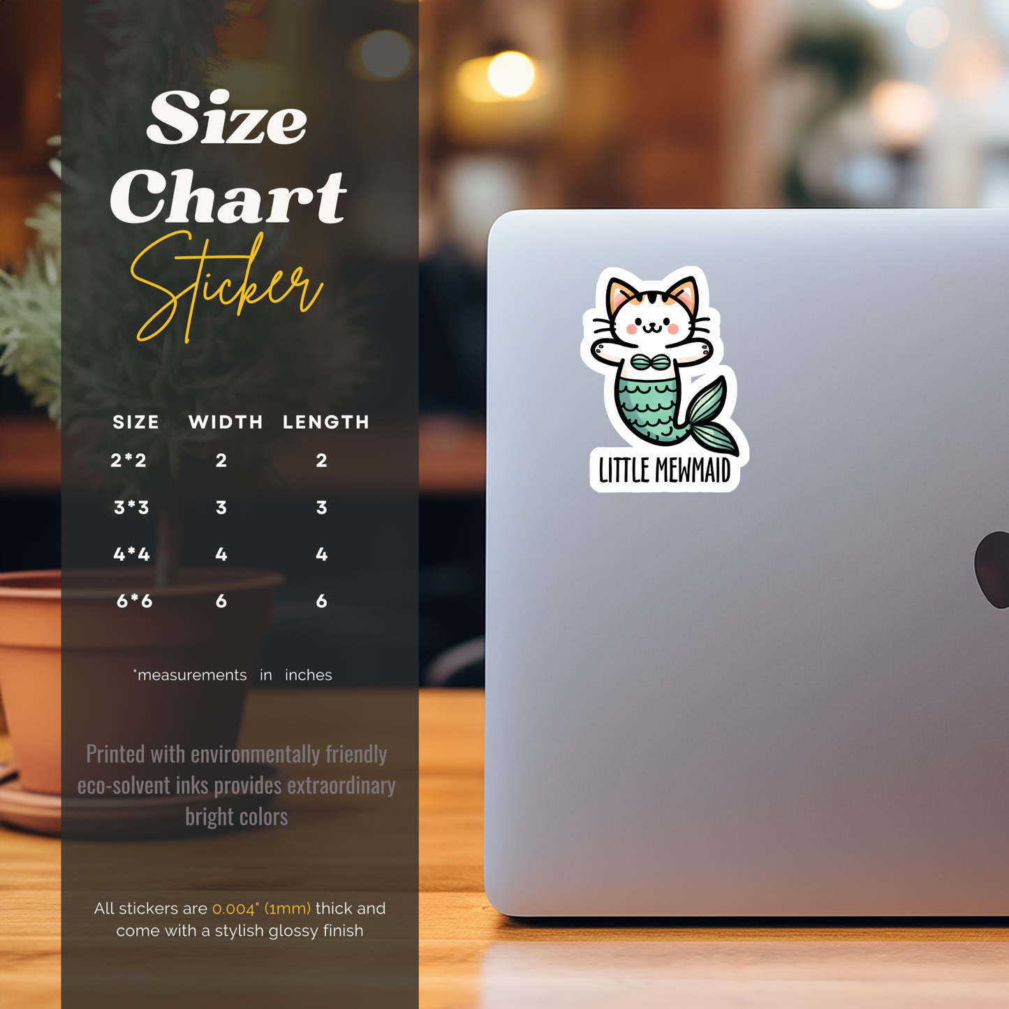 Little Mewmaid Mermaid Cat Vinyl Sticker