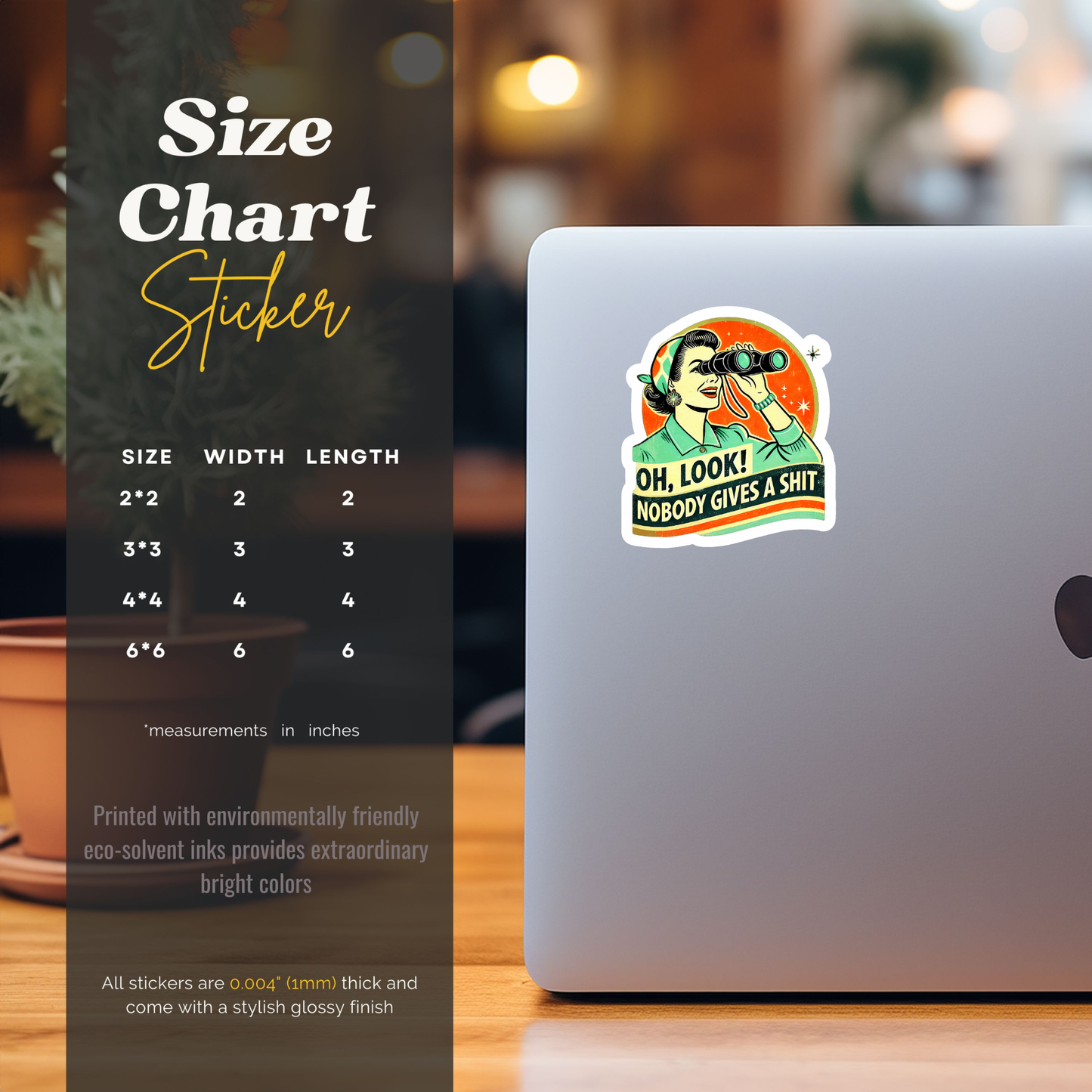 Oh Look Nobody Gives a Shit Vintage Vinyl Sticker