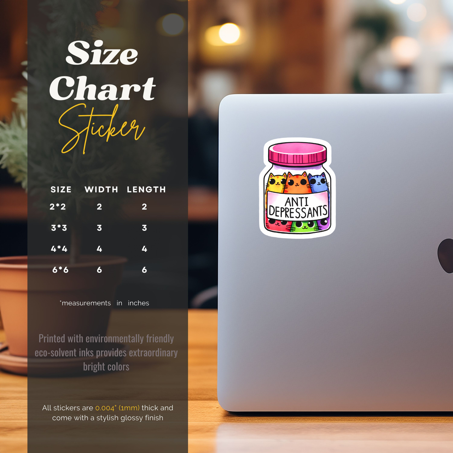 Anti Depressants Cats Jar Vinyl Sticker