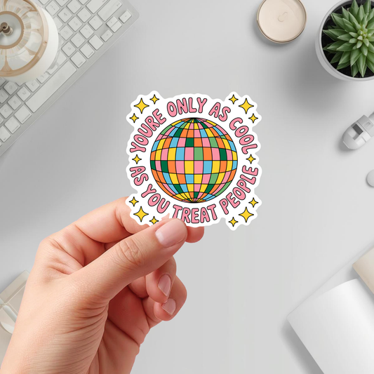 positive message retro vinyl sticker