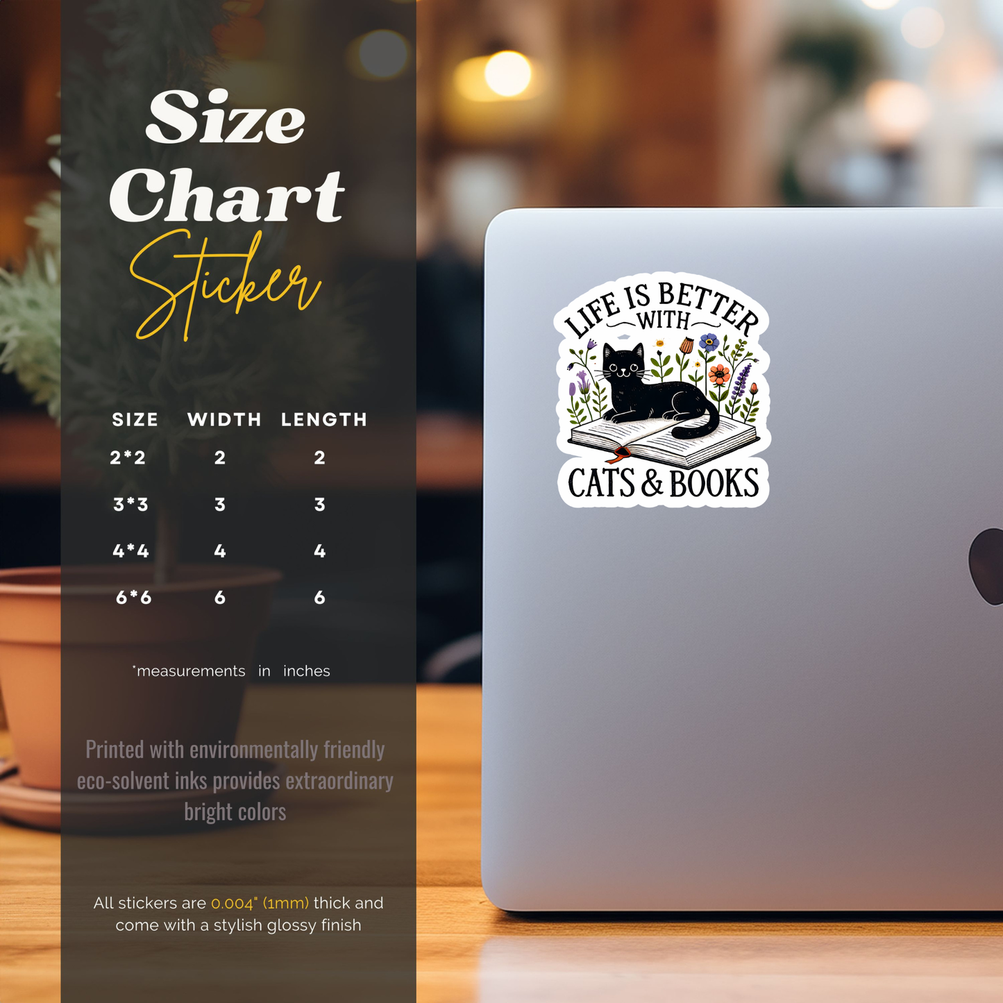 Life Is Better With Cats & Books Vinyl Sticker