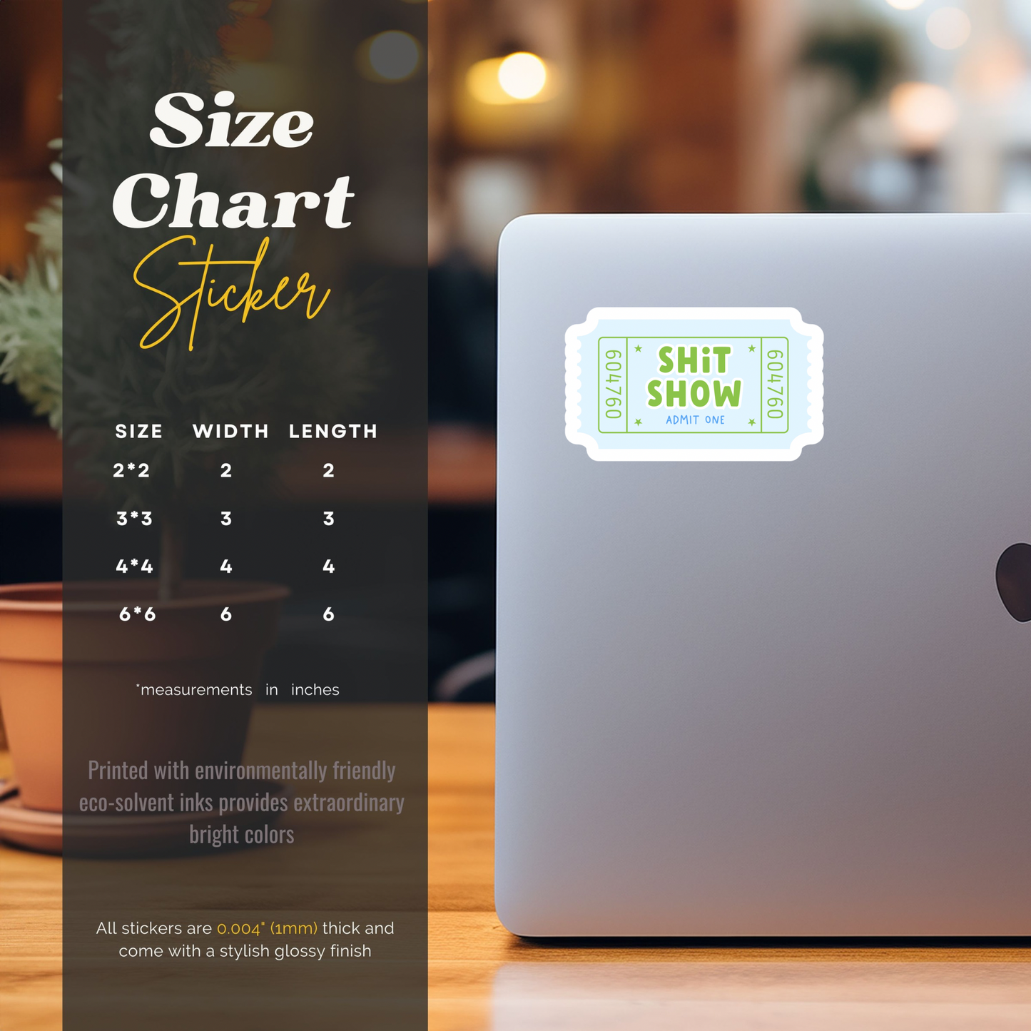 Shit Show Ticket – Blue Vinyl Sticker