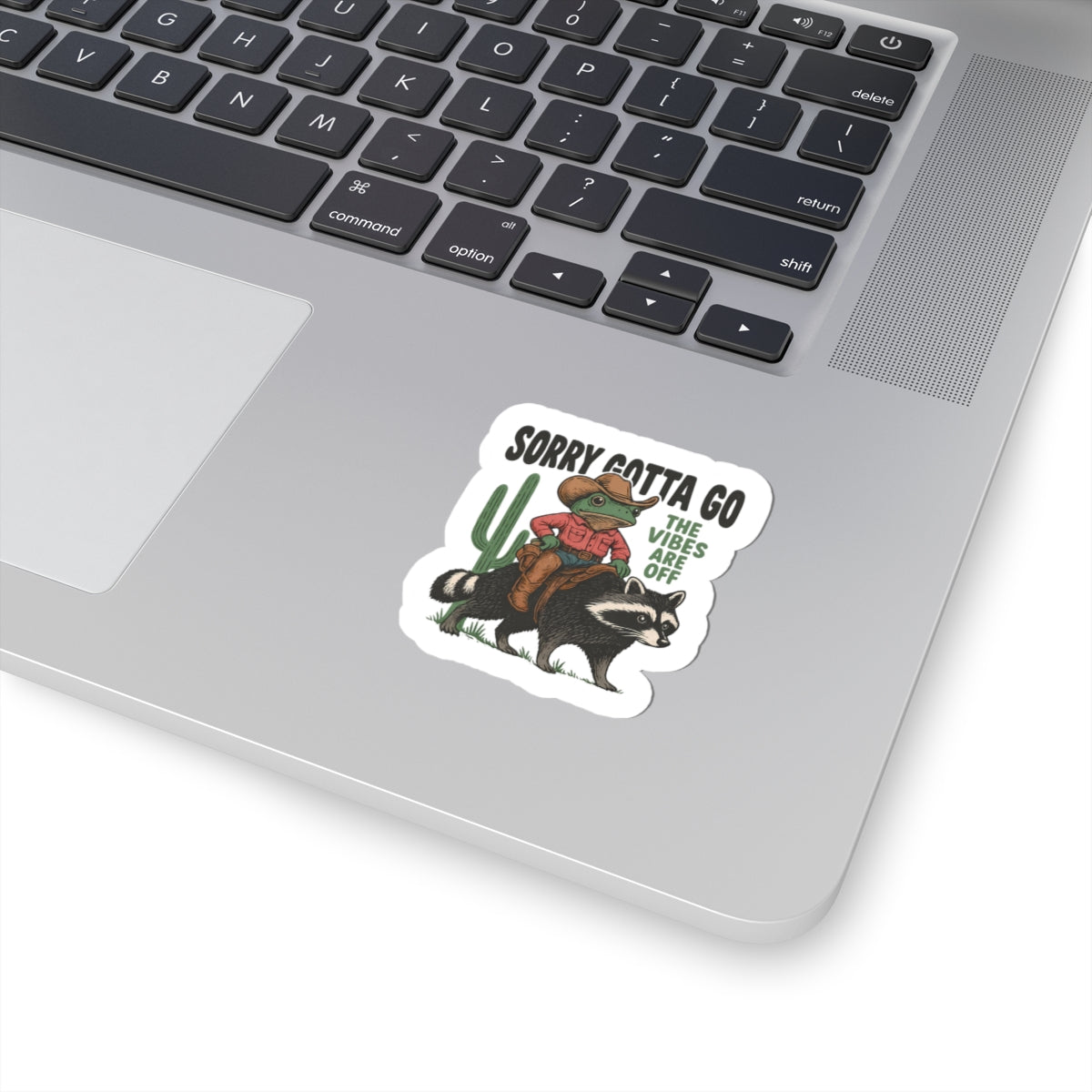 frog cowboy hat raccoon sticker
