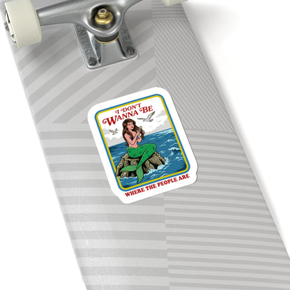 Retro mermaid water bottle decal