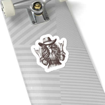 brown western rockstar cowgirl sticker