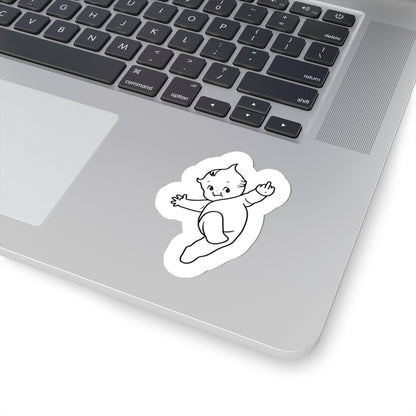 Black White Kewpie Sticker