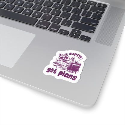 cozy raccoon sticker homebody vibe