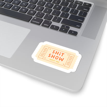 cream sticker on laptop