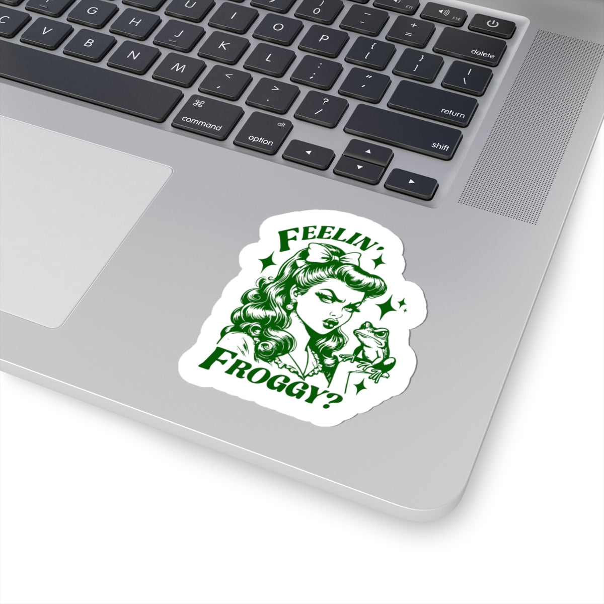 Retro Woman Frog Sticker Feelin Froggy