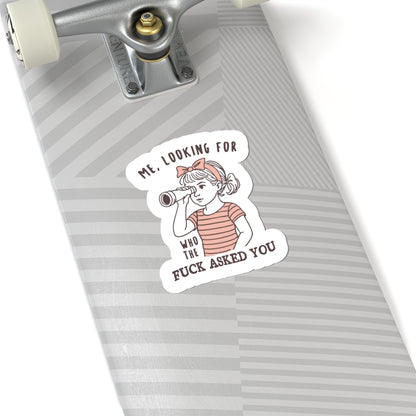 retro girl vinyl sticker