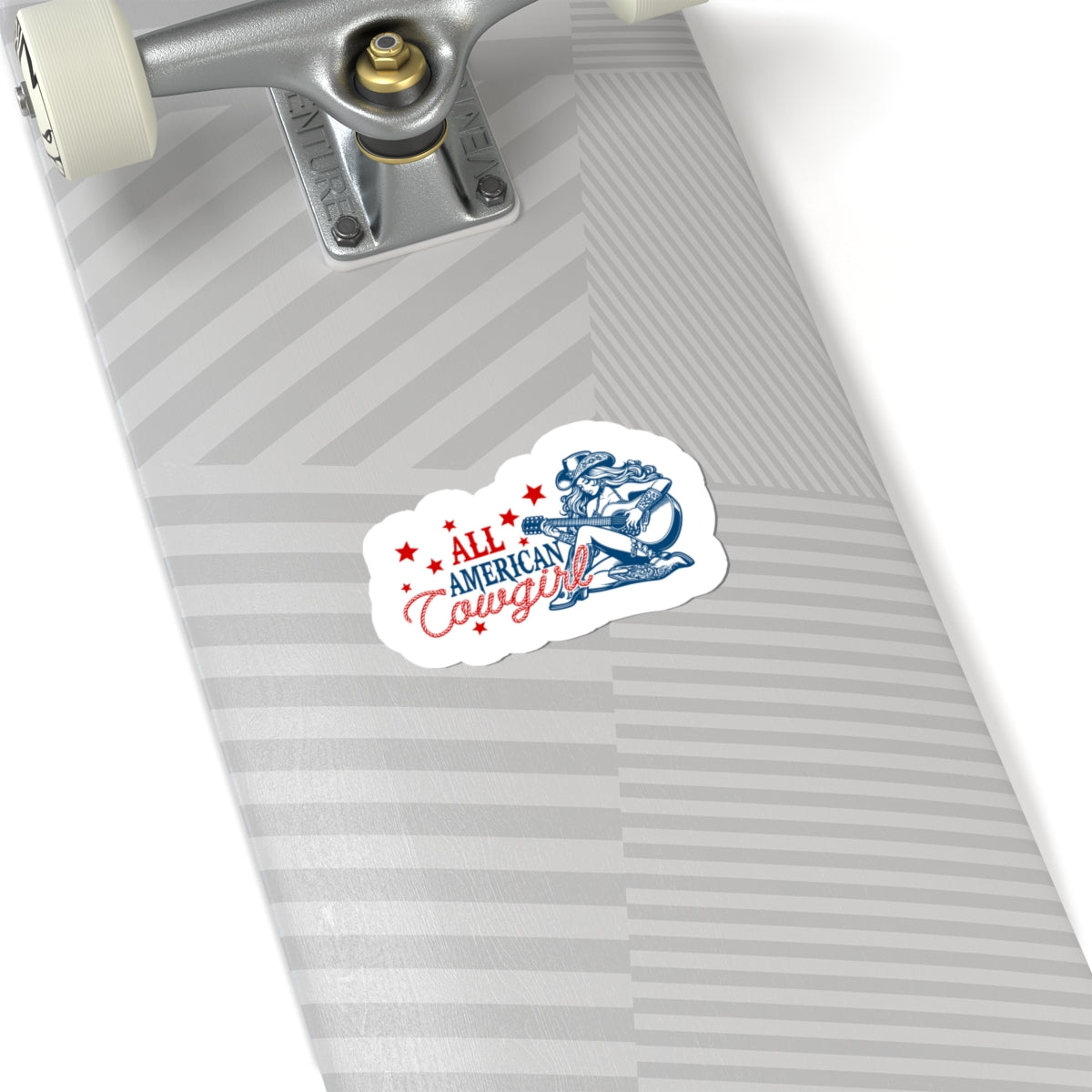 red white blue cowgirl decal