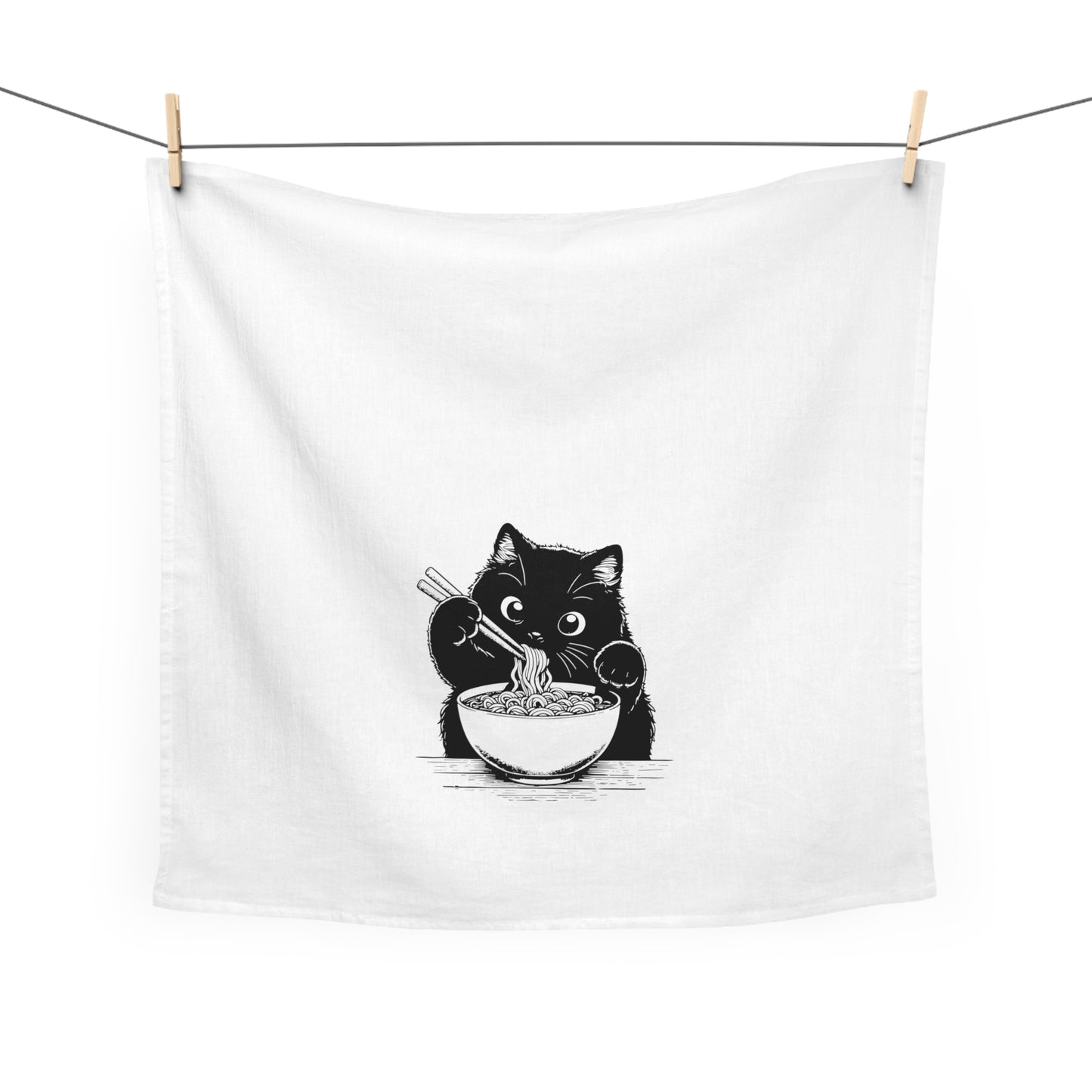 Ramen Cat Tea Towel