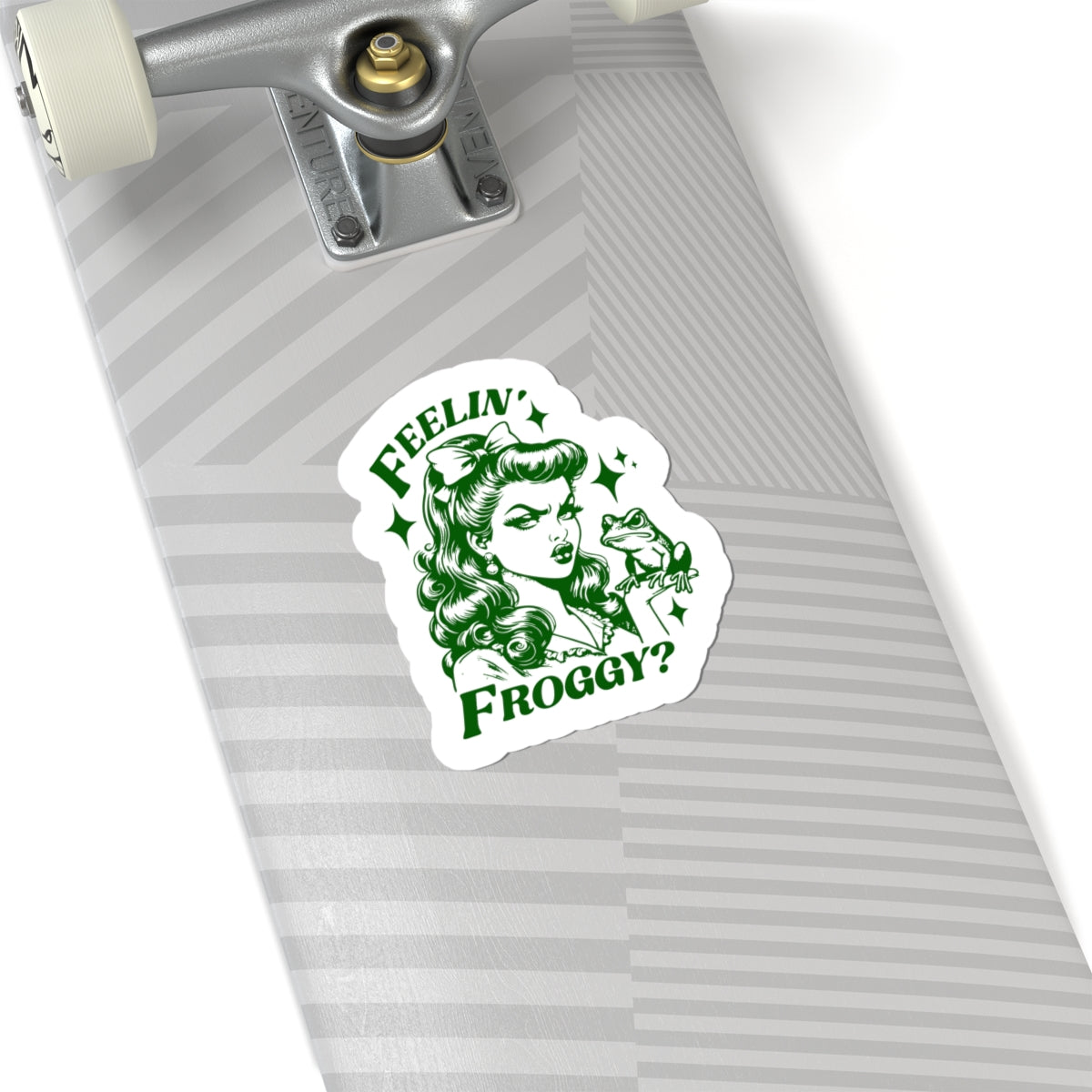 Retro Woman Frog Sticker Feelin Froggy