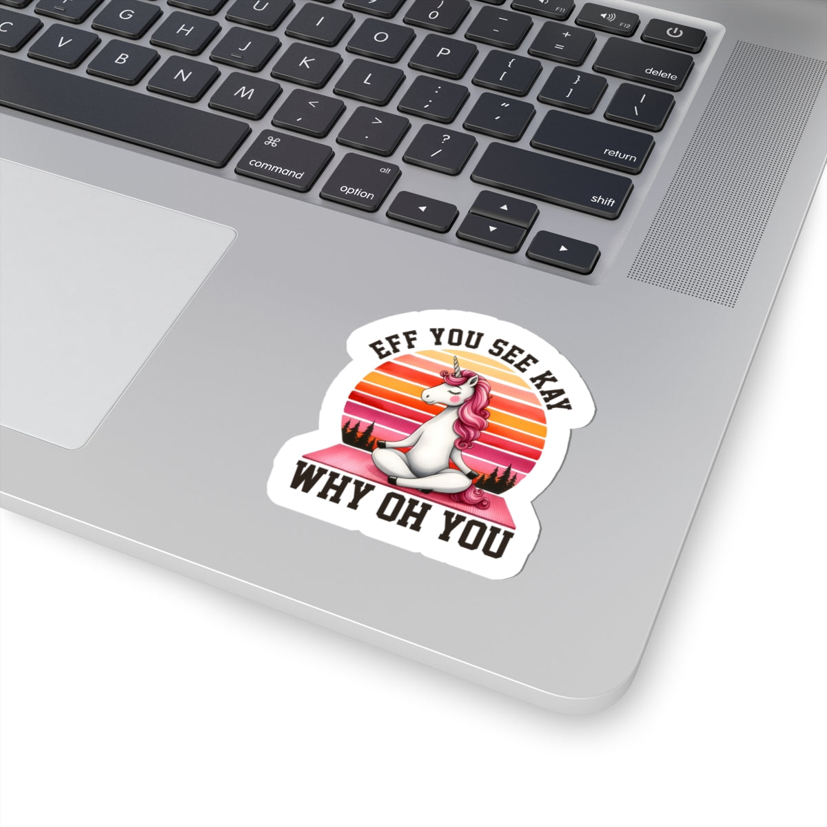 yoga unicorn quote sticker decal