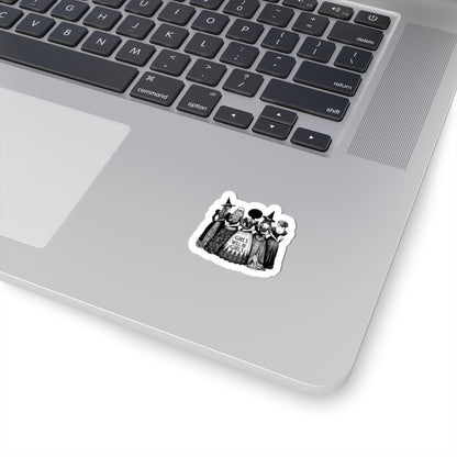 girls will be girls witch sticker black white laptop decal