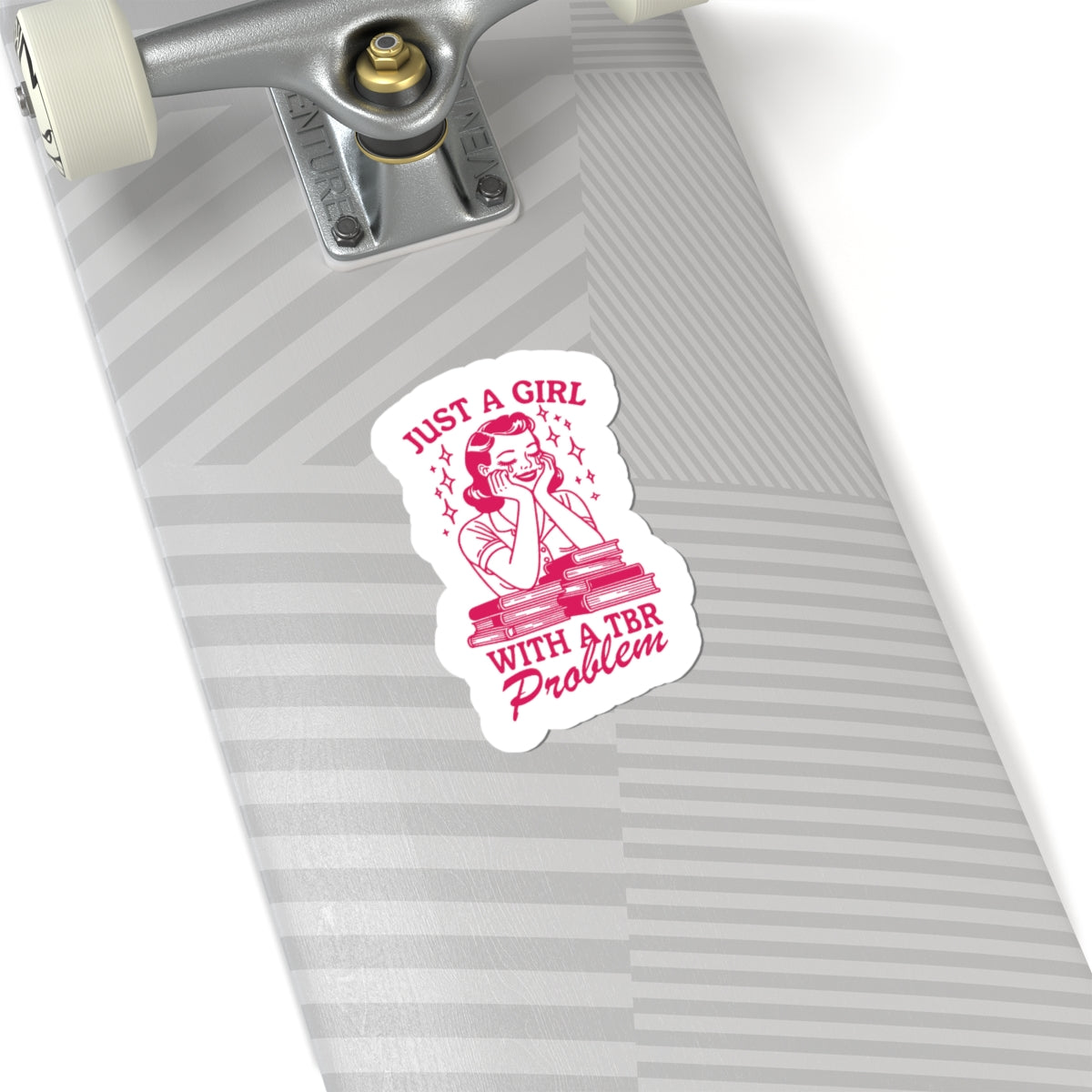 reader aesthetic sticker pink