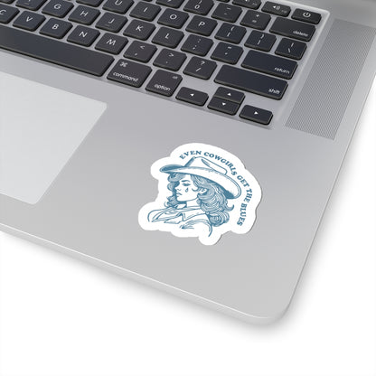 blue cowgirl sticker decal