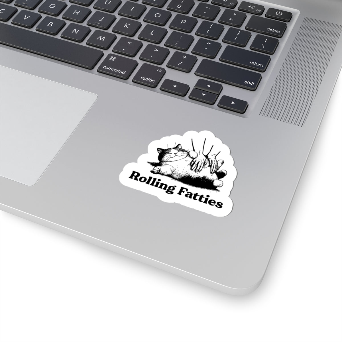 cat sticker for laptop black