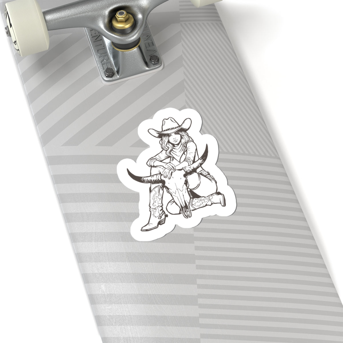 Western Cowgirl Skull Sticker Decal