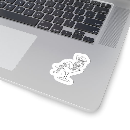 cowgirl martini glass sticker