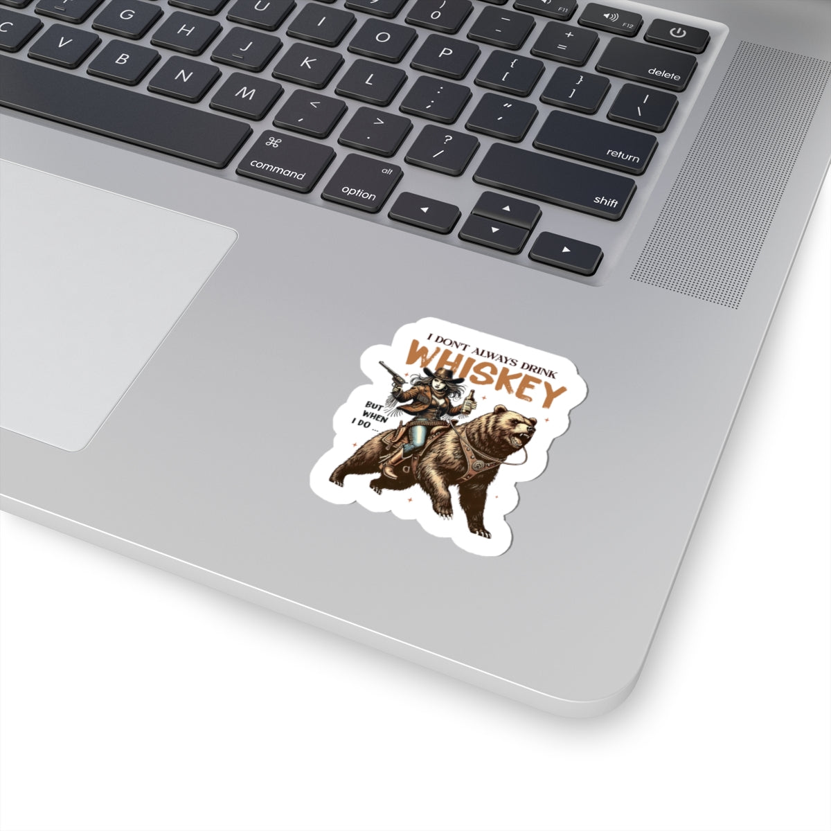 Western bear rider tumbler sticker
