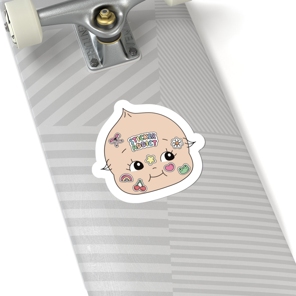 kawaii face sticker addict decal