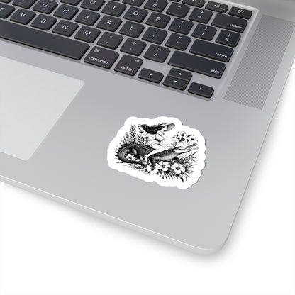 vintage crocodile illustration sticker