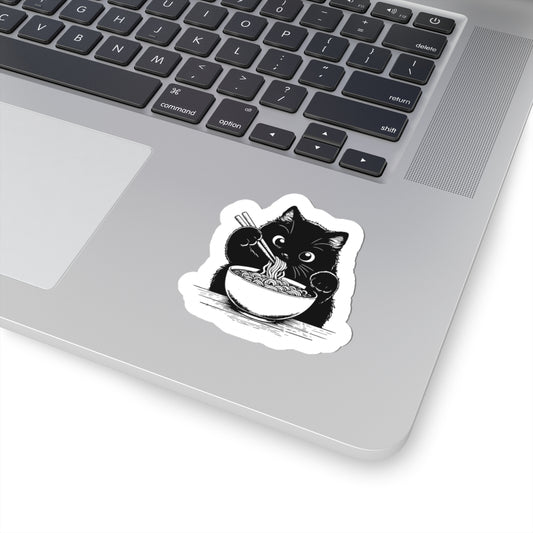 cute ramen cat vinyl sticker
