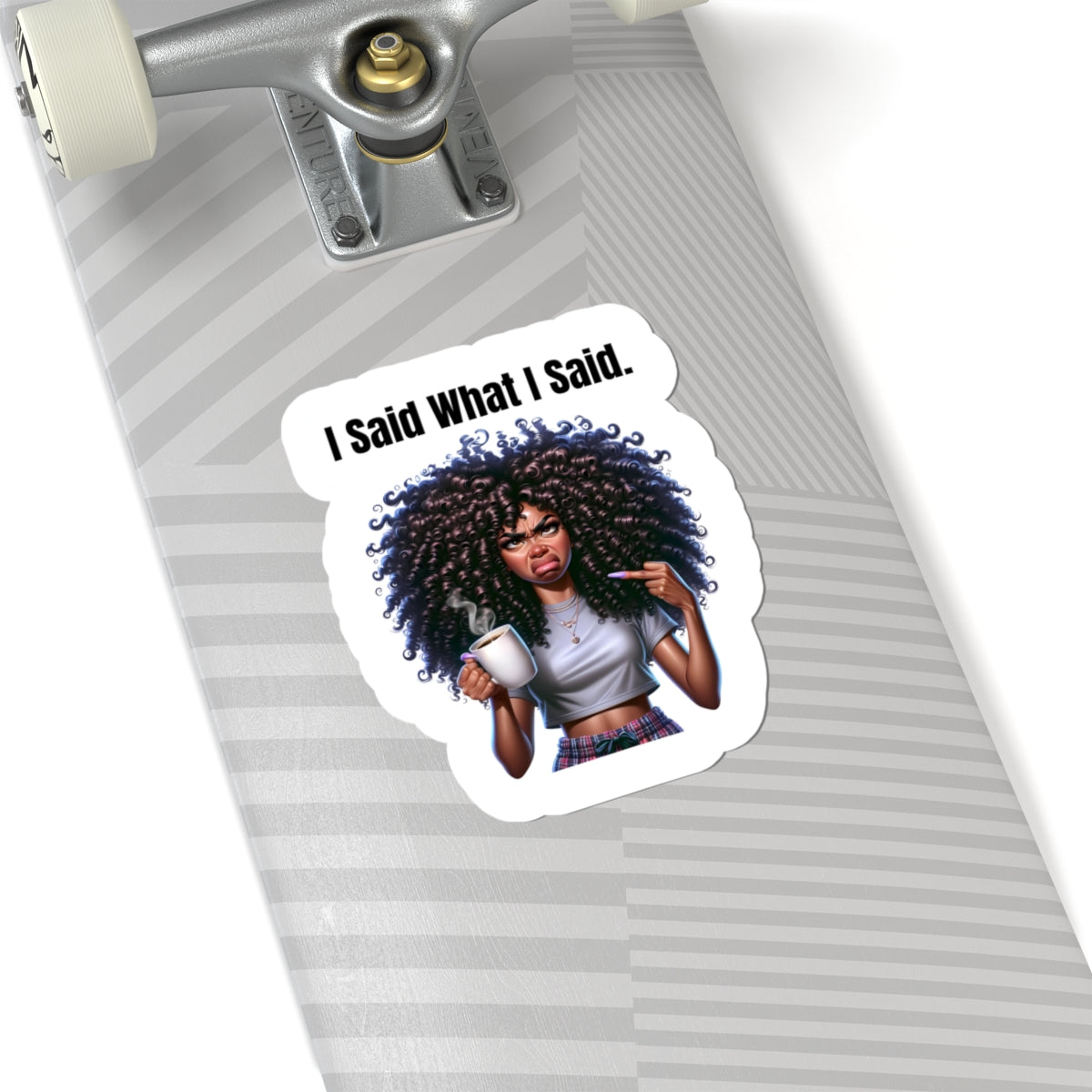 black woman coffee humor sticker