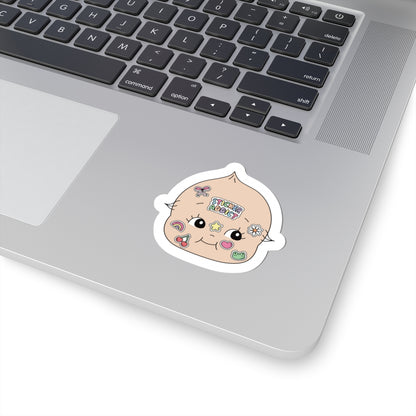 kewpie doll face sticker design