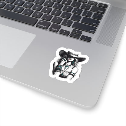 western cowgirl woman sticker