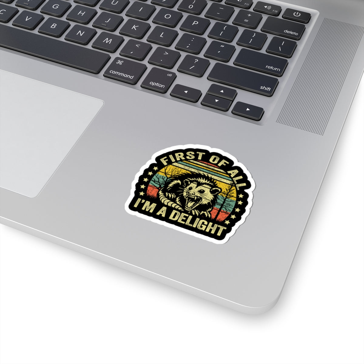 Screaming opossum kiss-cut vinyl sticker decal