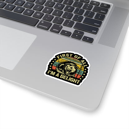 Screaming opossum kiss-cut vinyl sticker decal
