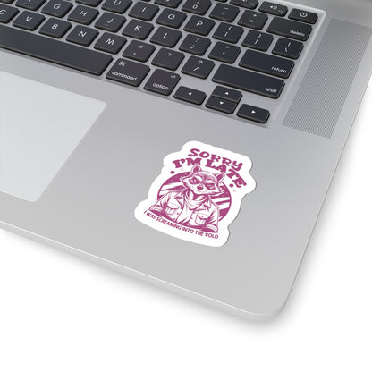 screaming into the void raccoon sticker