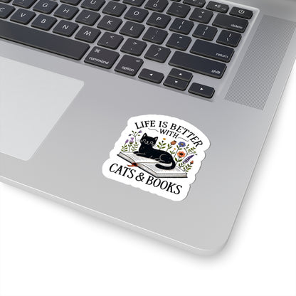 book lover cat sticker