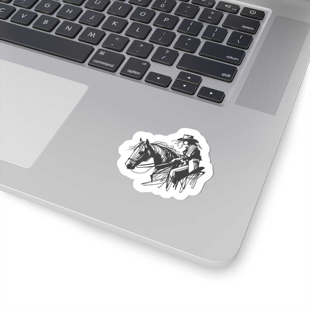 Rustic western horse rider sticker