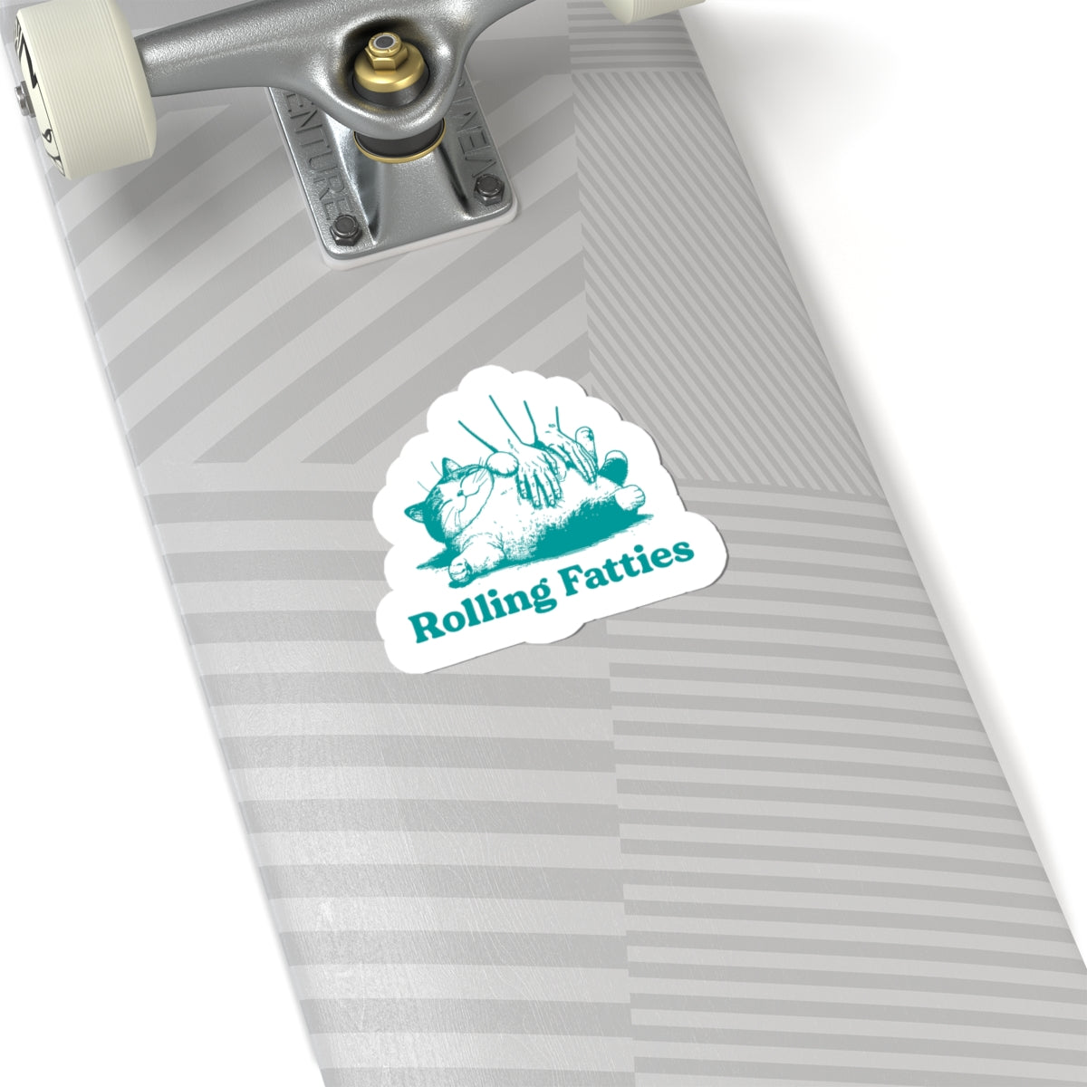 animal sticker teal cat art