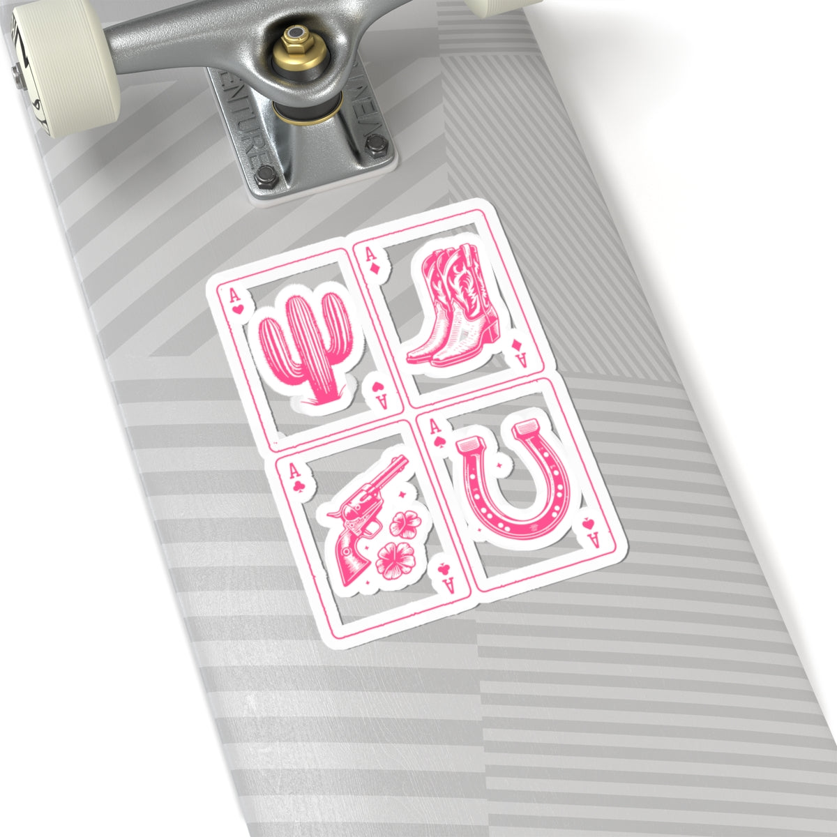 retro western sticker pink