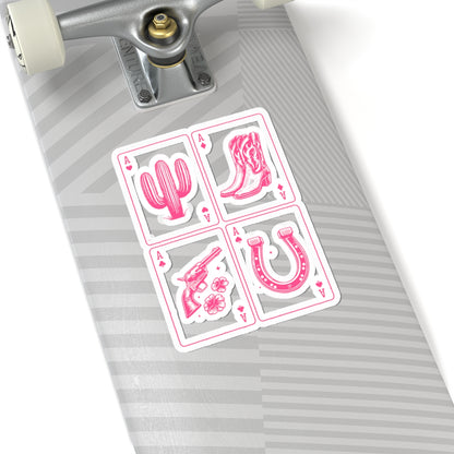 retro western sticker pink