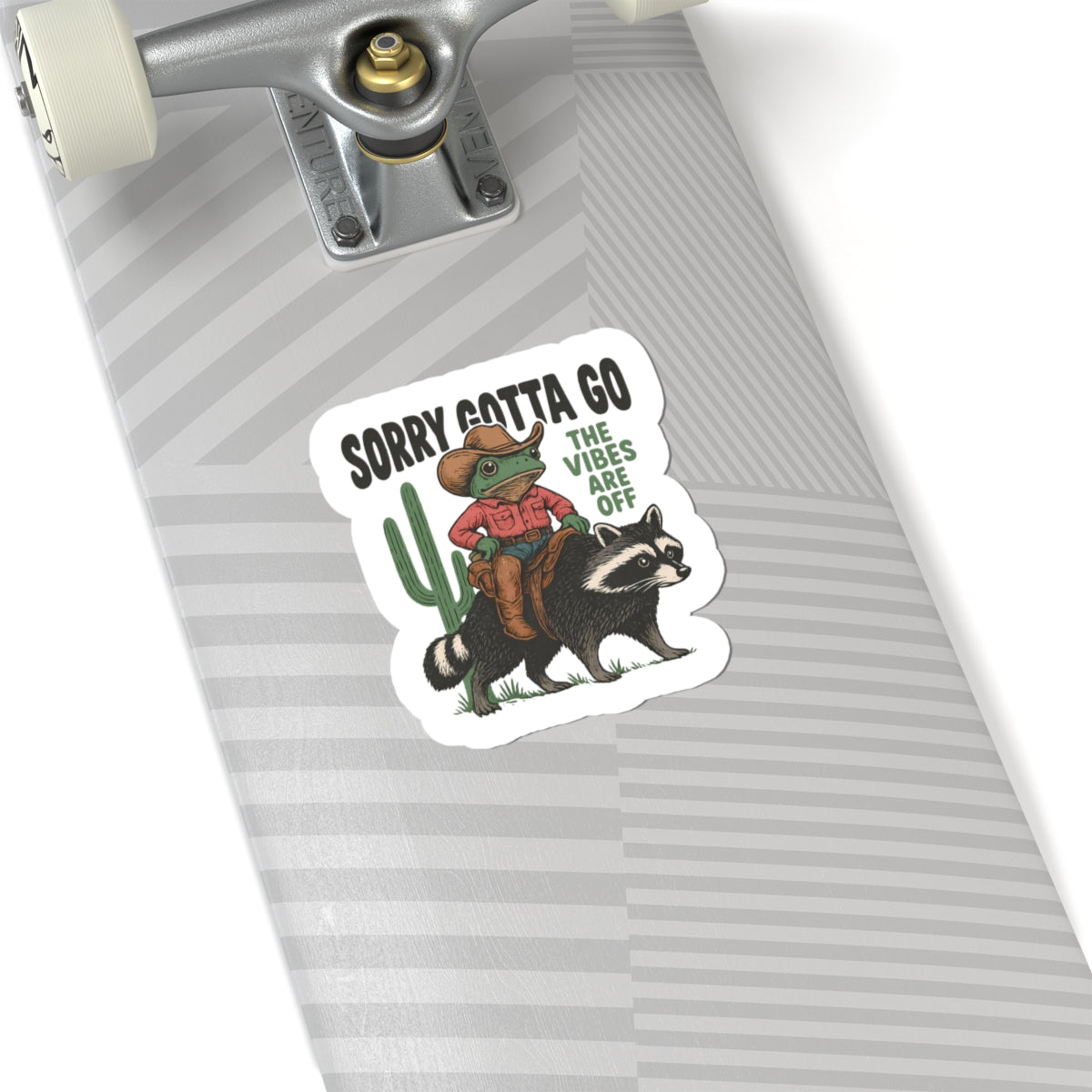 frog riding raccoon cactus sticker