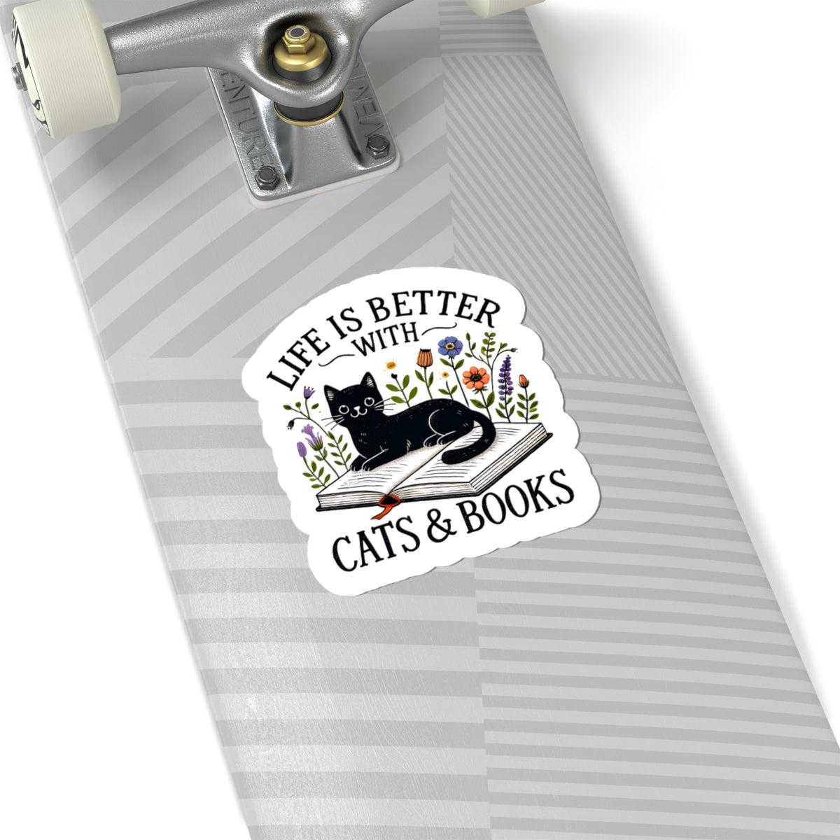 literary cat vinyl decal