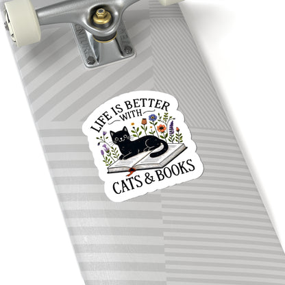 literary cat vinyl decal
