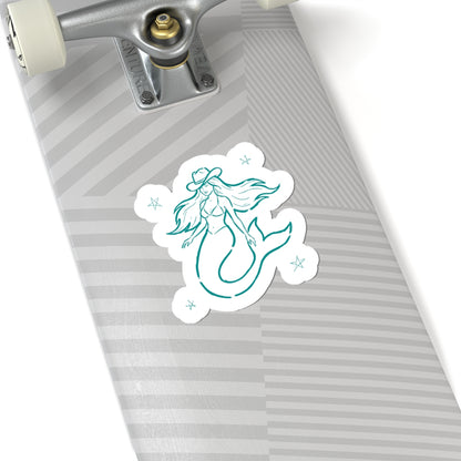 cowgirl mermaid sticker decal