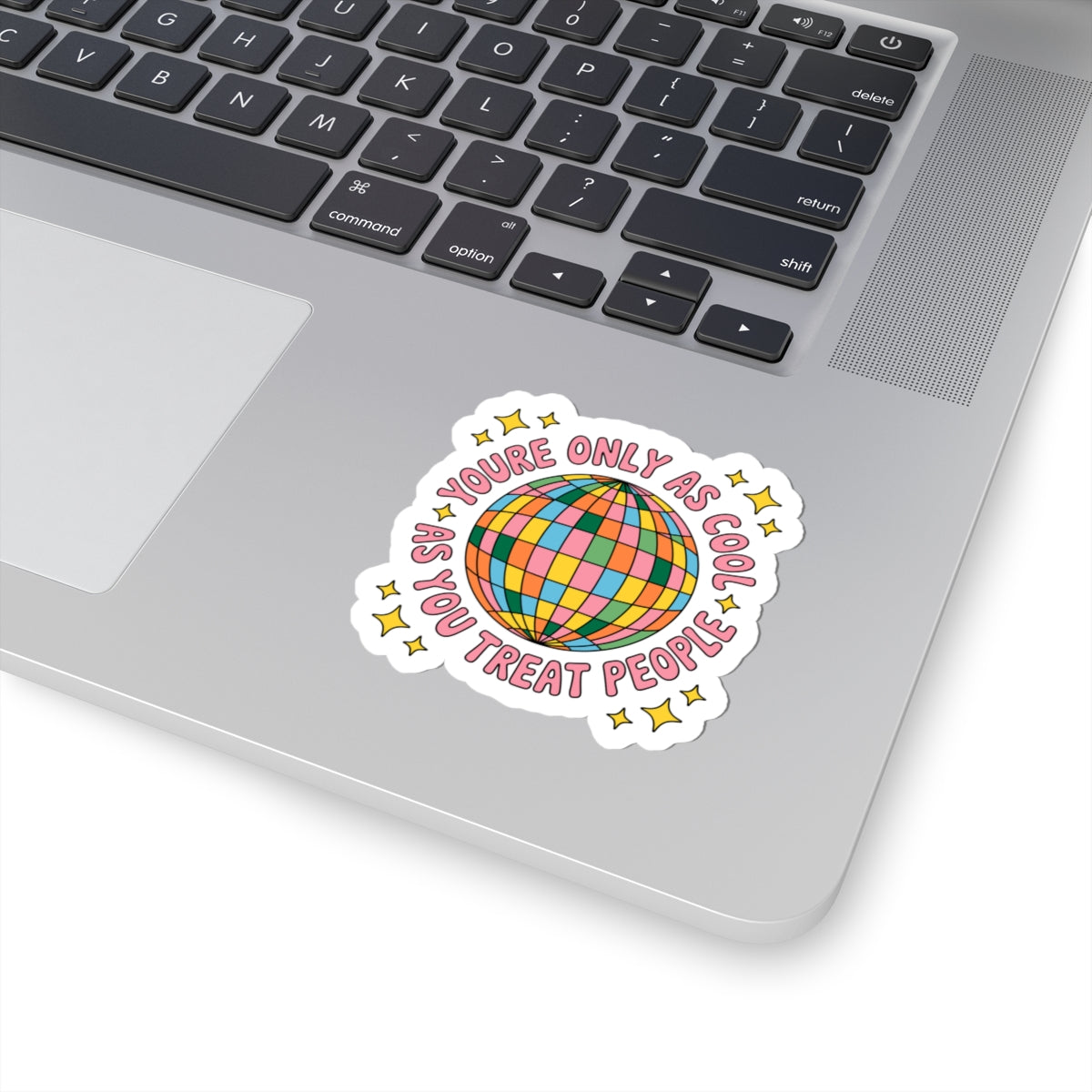 laptop sticker disco ball quote design