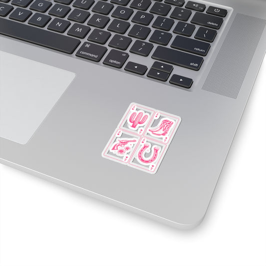 pink western card sticker