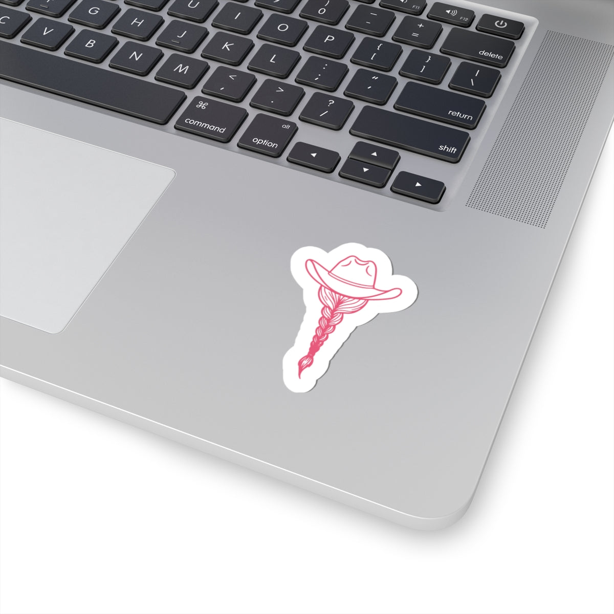 pink cowgirl hat braid sticker