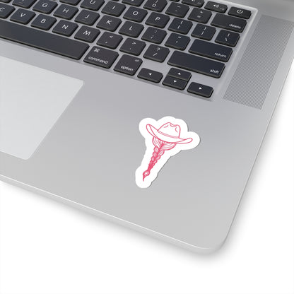 pink cowgirl hat braid sticker